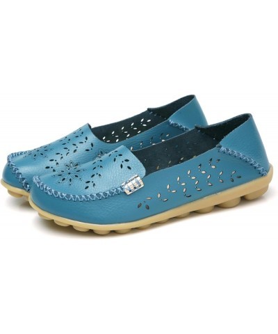 Women's Comfort Walking Boat Shoe Blue(cutout) $15.51 Loafers & Slip-Ons