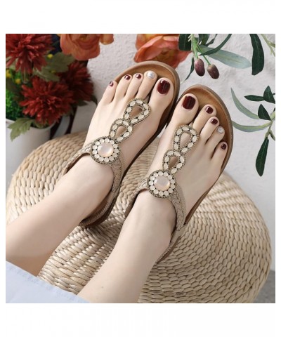 Womens House Sandals Womens Wedges Shoes Elastic Band Casual Sandals Boho Beach Sandals Flip Flops Shoes Beige $18.95 Sandals