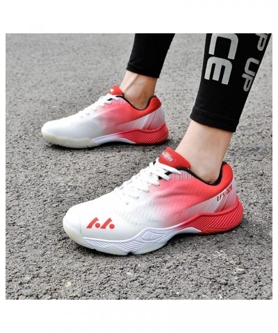 Fashion Squash Shoes Women Pickleball Court Shoes Comfortable Womens Tennis Shoes Volleyball Shoe White Red $27.34 Athletic S...