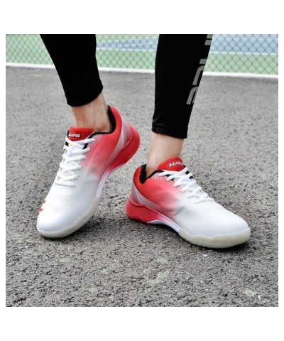 Fashion Squash Shoes Women Pickleball Court Shoes Comfortable Womens Tennis Shoes Volleyball Shoe White Red $27.34 Athletic S...