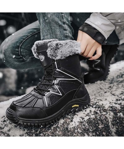 Winter Snow Boots for Women Warm Faux Fur Lined Ladies Shoes Anti-Slip Mid Carf Cold Weather Outdoor Footwear Tafet5489black ...