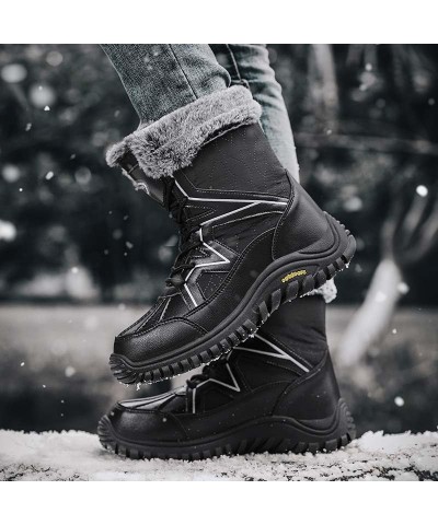 Winter Snow Boots for Women Warm Faux Fur Lined Ladies Shoes Anti-Slip Mid Carf Cold Weather Outdoor Footwear Tafet5489black ...