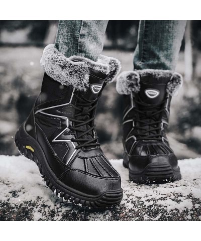 Winter Snow Boots for Women Warm Faux Fur Lined Ladies Shoes Anti-Slip Mid Carf Cold Weather Outdoor Footwear Tafet5489black ...