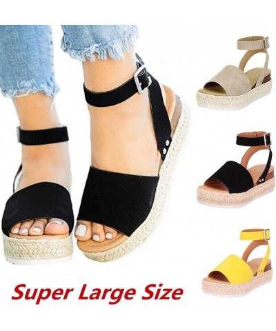 Sandals for Women Dressy Summer, Womens Sandals Comfortable Espadrille Platform Sandals Summer Beach Wedge Sandals Khaki $14....