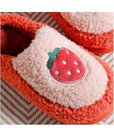 Cotton Slippers Female Cute Winter Home Indoor Cartoon Plush Thick-Soled Warm Slippers (Color : Red, Size : 39 M EU) 37 M EU ...