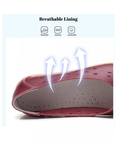 Women's Solid Flat Loafers Breathable Comfortable Hollow Out Walking Moccasins Slip On Driving Shoes 9dark Red $22.76 Flats