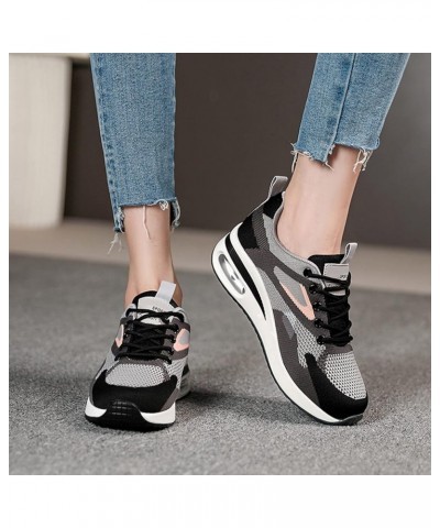 White Sneakers for Women Christmas, Women's Walking Shoes Sock Mesh Slip On Air Cushion Sneakers Platform Loafers Black-a $20...