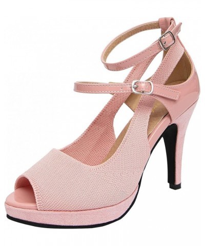 Women's High Heels Shoes Ankle Straps Dress Heeled Sandals 518-purepink $19.13 Sandals