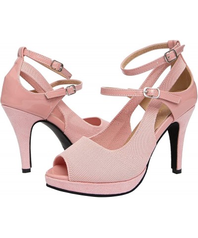 Women's High Heels Shoes Ankle Straps Dress Heeled Sandals 518-purepink $19.13 Sandals