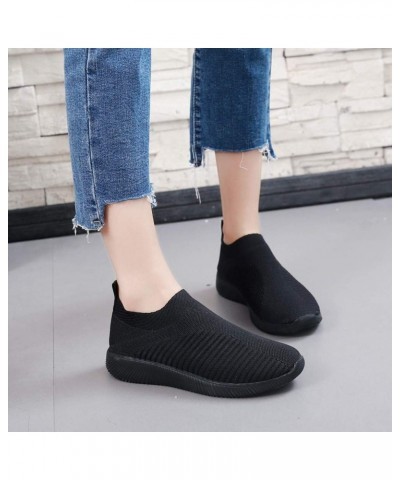 Women Sneakers Black Size 9 Zapatos Sin Cordones Para Mujeres Womens Slip On Shoes Size 9 Wide Plantar Fasciitis Shoes Women ...