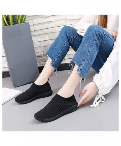 Women Sneakers Black Size 9 Zapatos Sin Cordones Para Mujeres Womens Slip On Shoes Size 9 Wide Plantar Fasciitis Shoes Women ...