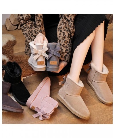 N\A Women's Fur one-Piece Short Bottle Lily Student Cotton Shoes Bow tie Snow Shoes 35 Shase $14.55 Slippers