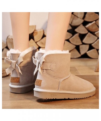 N\A Women's Fur one-Piece Short Bottle Lily Student Cotton Shoes Bow tie Snow Shoes 35 Shase $14.55 Slippers