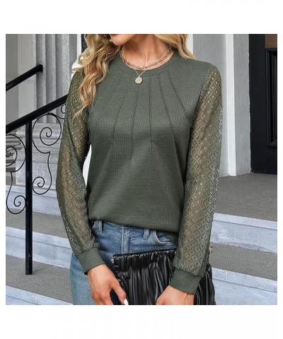 Womens Long Sleeve Fashion T Shirt Tops Loose Knitting Sweater Blouse Womens Casual Tees Green $11.99 Athletic Shoes