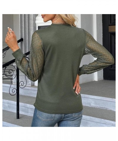 Womens Long Sleeve Fashion T Shirt Tops Loose Knitting Sweater Blouse Womens Casual Tees Green $11.99 Athletic Shoes