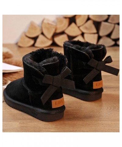 N\A Women's Fur one-Piece Short Bottle Lily Student Cotton Shoes Bow tie Snow Shoes 35 Shase $14.55 Slippers