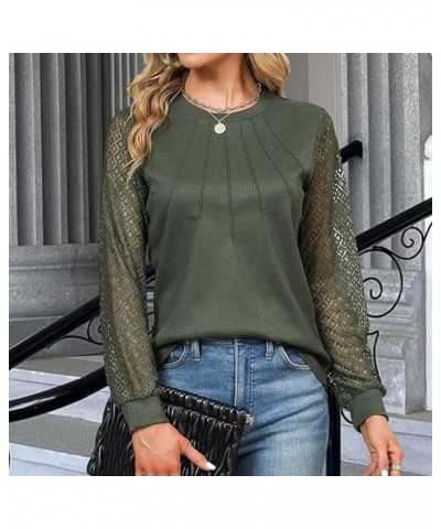 Womens Long Sleeve Fashion T Shirt Tops Loose Knitting Sweater Blouse Womens Casual Tees Green $11.99 Athletic Shoes