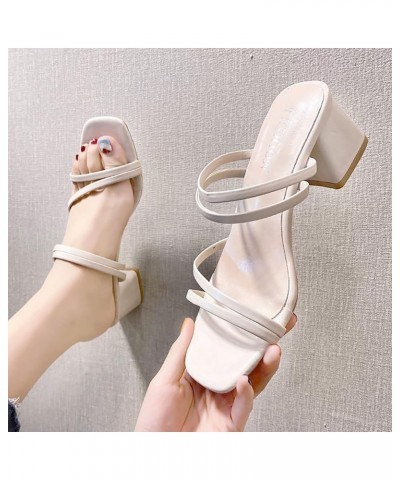 Women Heeled sandals Size 11 Mens sandals High Heel sandals For Women sandals Size 71/2 Heeled sandals Comfortable Bla E-whit...