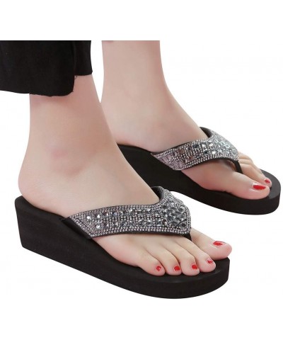 Flip Flops For Women Beach Wide Womens Cloud Slippers Sandals Women'S Slides Sandles Women Sandals Comfortabl Black 9 $9.87 S...