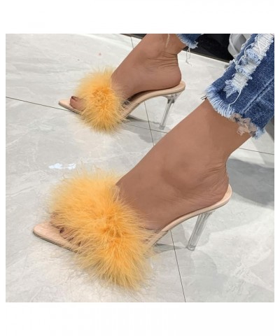 Black Heeled sandals For Women Beach Beach sandals For Women Dance Shoes For Women sandals Women Dressy High Heeled Sa Yellow...