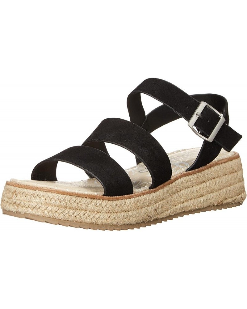 Women's Espadrille Wedge Sandal Black $17.98 Sandals