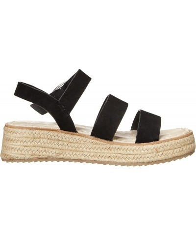 Women's Espadrille Wedge Sandal Black $17.98 Sandals