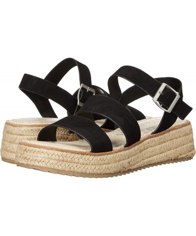 Women's Espadrille Wedge Sandal Black $17.98 Sandals