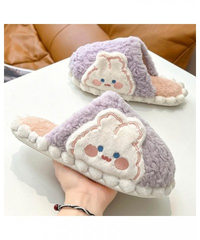 Costumes House Slippers for Women Men Plushry Winter Chunky Cargo Shoes Breathable Memory Foam Moccasins Loafers C-purple $14...