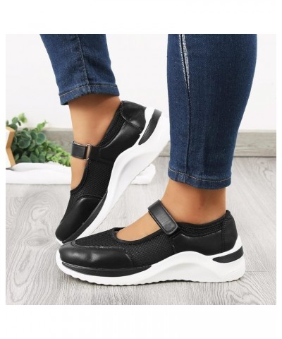 Women Walking Shoes Women's Canvas Slip On Shoes Sneakers for Women Fashion Comfortable Elastic Sneakers Z 14-black $16.12 At...