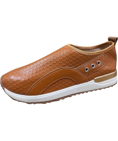 Slip On Flats Shoes Christmas, Women Running Shoes Womens Mens Comfortable Lightweight Walking Tennis Sneakers Brown-f $19.16...