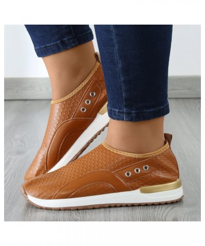 Slip On Flats Shoes Christmas, Women Running Shoes Womens Mens Comfortable Lightweight Walking Tennis Sneakers Brown-f $19.16...