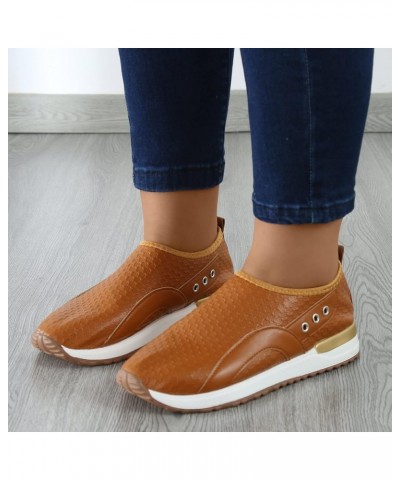 Slip On Flats Shoes Christmas, Women Running Shoes Womens Mens Comfortable Lightweight Walking Tennis Sneakers Brown-f $19.16...