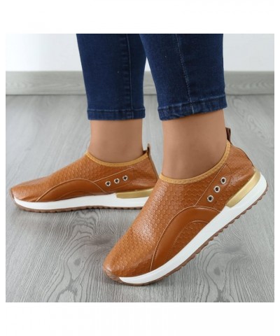 Slip On Flats Shoes Christmas, Women Running Shoes Womens Mens Comfortable Lightweight Walking Tennis Sneakers Brown-f $19.16...