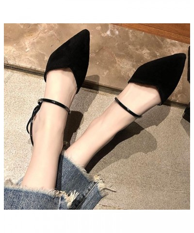 Kitten High-Heel Mules Shoes for Woman's Fashion Pointy Toe Slip on Daily Sexy Slingback Two Slim Strap Dress for Dating Stri...