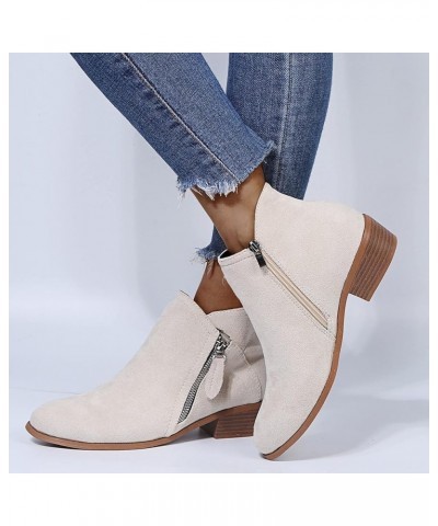 Wedge Boots for Women Ankle Booties White Ankle Boots for Wide Feet Black Pointed Toe Booties for Women Low Heel 80s Style An...