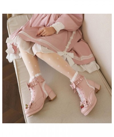 Girls Wedding Lovely Bows Ankle Boots Platform Pink 1 $24.75 Boots