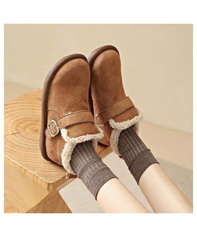 women's snow boots lamb plush short boots thick soles plush insulation Buchan cotton shoes winter short sleeves flat heels Br...