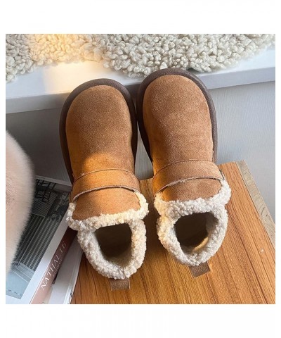 women's snow boots lamb plush short boots thick soles plush insulation Buchan cotton shoes winter short sleeves flat heels Br...