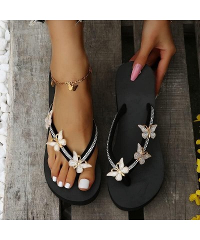 Wedges Crystal Slippers Women Shoes Summer Sandals High Heels Platform Flip Flops Ladies Beach Slides (Color : Beige, Size : ...