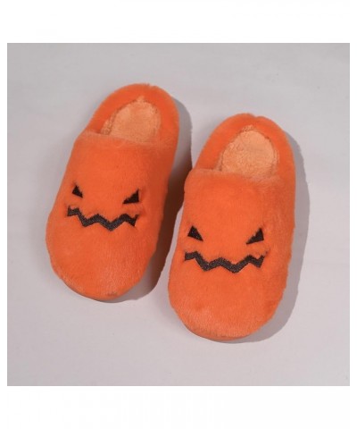 Slippers Fuzzy Women Ladies Winter Halloween Warm Plush Headed Flat Bottom Cotton Slippers Orange➤➤2024 Shoes for Women $10.8...