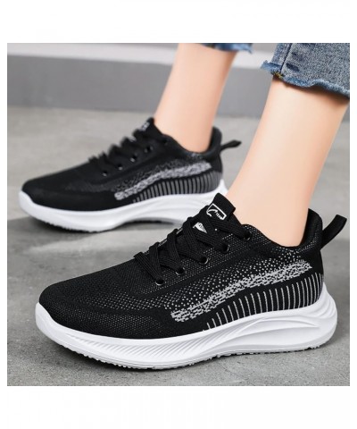 Womens Slip On Sneakers Black Grey Slip On Shoes Women Dressy Casual Basketball Shoes for Women with Laces Womens Trail Runni...