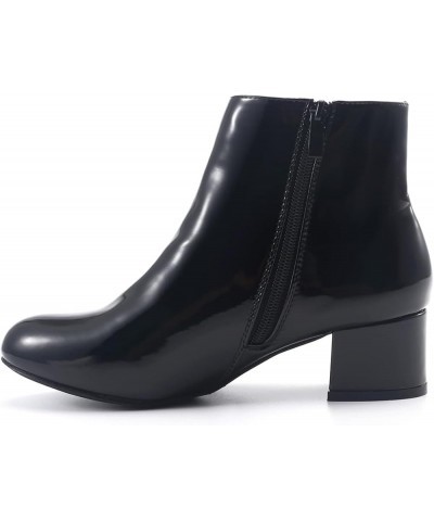 Women Chunky Block Low Heel Ankle Boots Cute Round Toe Short Booties Side Zipper Casual All Season Shoes Size 4-16 US Black $...