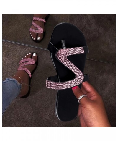 Women's Casual Solid Roman Plus-Size Flat Slippers Sandals Shoes Slippers Soft Sole Womens (Silver, 10) 8 Pink $11.76 Slippers