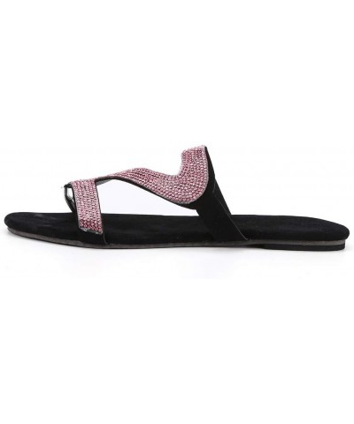 Women's Casual Solid Roman Plus-Size Flat Slippers Sandals Shoes Slippers Soft Sole Womens (Silver, 10) 8 Pink $11.76 Slippers