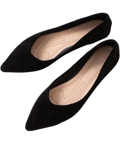 Women's Ballet Flats Comfortable Pointed Toe Slip On Memory Foam Flats Shoes A Black $14.21 Flats