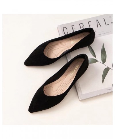 Women's Ballet Flats Comfortable Pointed Toe Slip On Memory Foam Flats Shoes A Black $14.21 Flats