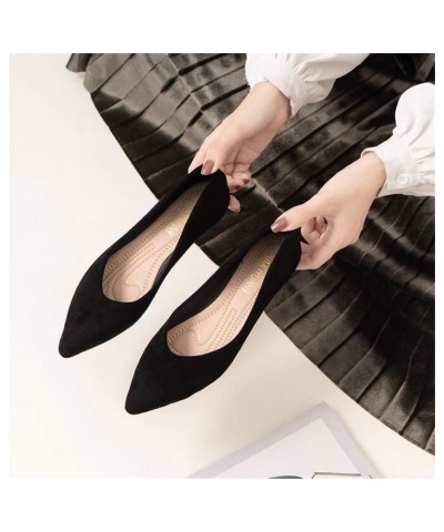 Women's Ballet Flats Comfortable Pointed Toe Slip On Memory Foam Flats Shoes A Black $14.21 Flats