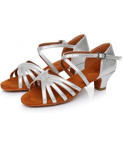 Heels for Women Crisscross Ankle Strap Chunky Heel Sandals Lace Up Hollow Out Heeled Sandals Open Toe Strappy Pumps Silver $1...