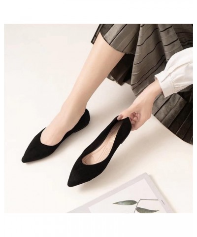 Women's Ballet Flats Comfortable Pointed Toe Slip On Memory Foam Flats Shoes A Black $14.21 Flats