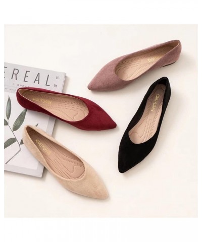 Women's Ballet Flats Comfortable Pointed Toe Slip On Memory Foam Flats Shoes A Black $14.21 Flats